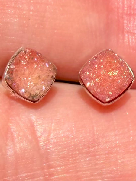 Red Quartz Druzy Earrings