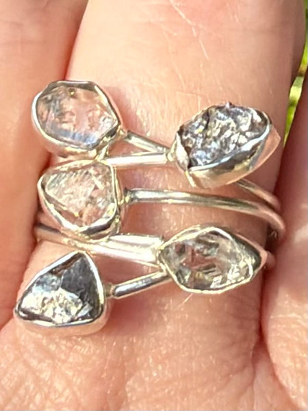 Herkimer Diamond and Meteorite Ring Size 8.5 - Morganna’s Treasures