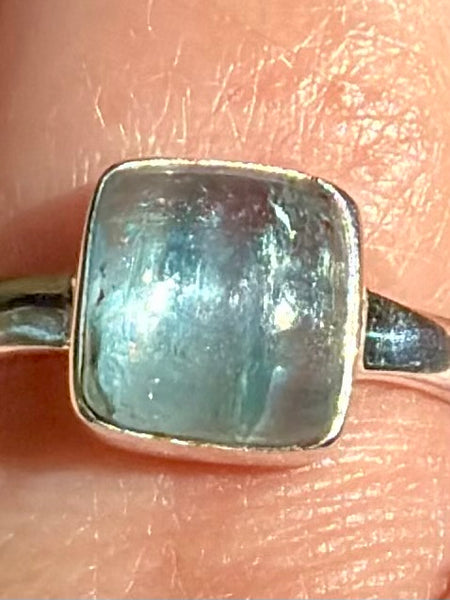 Gorgeous Aqua Kyanite Ring Size 8