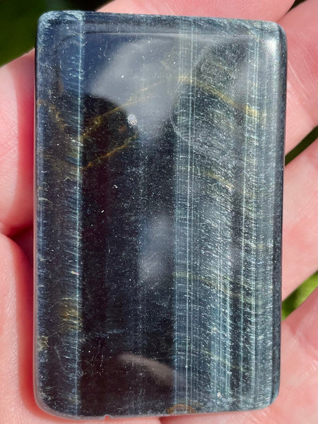 Blue Tigers Eye (Hawks Eye) Palm Stone from Africa - Morganna’s Treasures