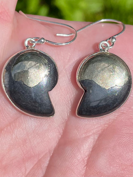 Pyrite in Magnetite (Healer's Gold) Earrings - Morganna’s Treasures