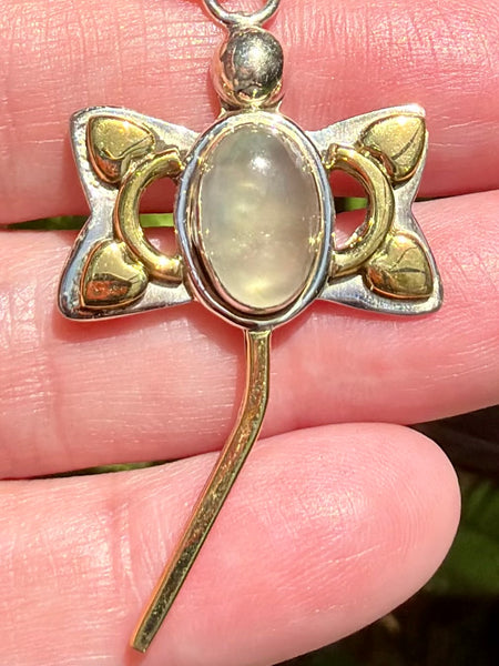 Prehnite Dragonfly Pendant