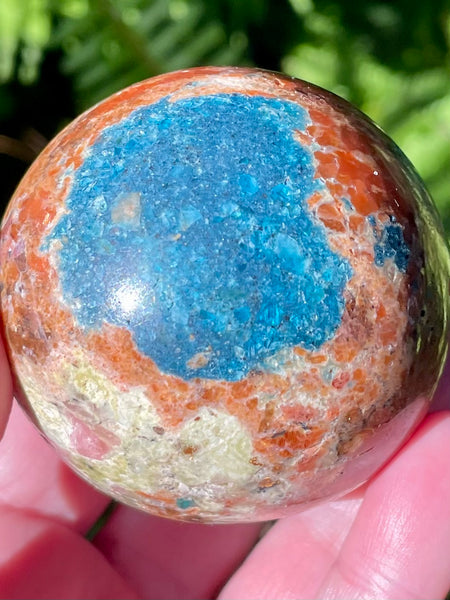 RARE Orange Calcite and Blue Apatite Sphere