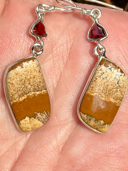 Picture Jasper and Garnet Earrings - Morganna’s Treasures