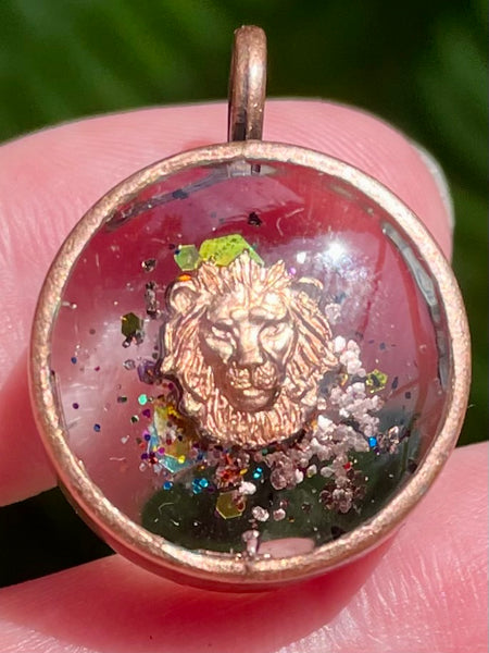 “Lion’s Roar” Copper, Black Tourmaline, Selenite, Azurite & Quartz Orgonite Pendant - Morganna’s Treasures 