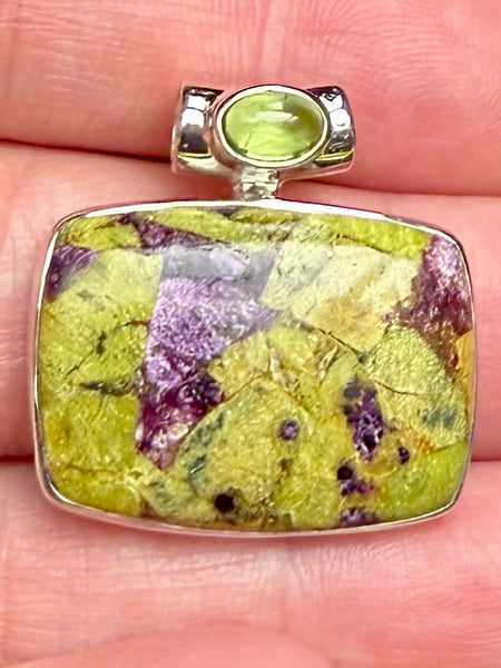 Atlantisite and Peridot Pendant