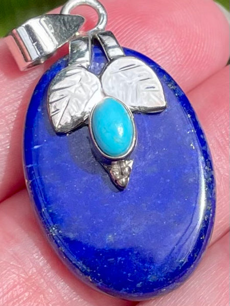 Blue Mohave Turquoise and Lapis Lazuli Pendant - Morganna’s Treasures 