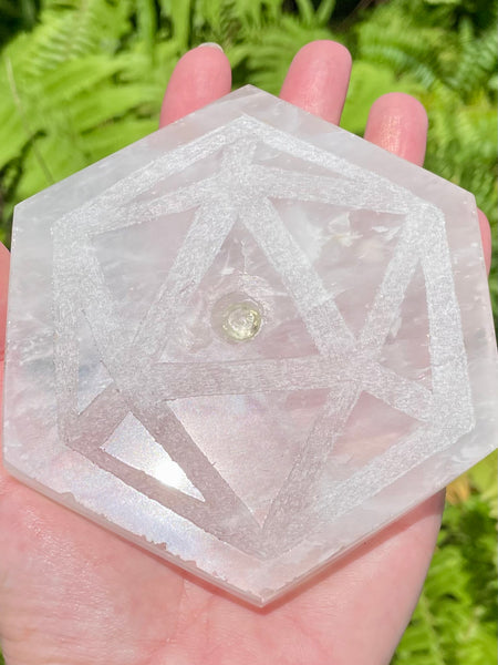 Clear Quartz and Citrine Sacred Geometry Charging Plate - Morganna’s Treasures