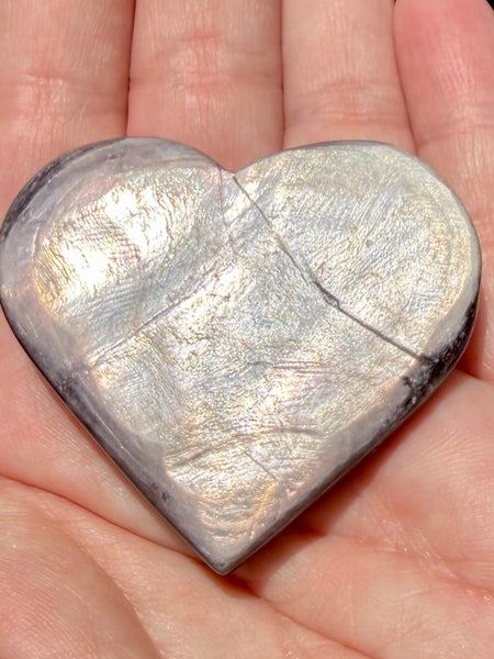 Purple Mica Heart Palm Stone - Morganna’s Treasures
