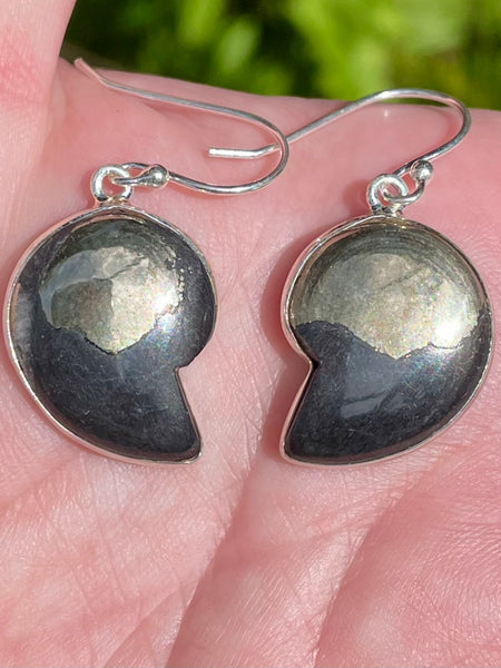 Pyrite in Magnetite (Healer's Gold) Earrings - Morganna’s Treasures