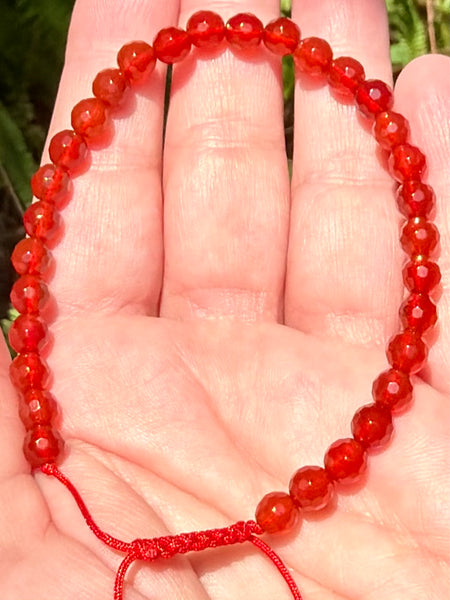 Adjustable Faceted Carnelian Bracelet - Morganna’s Treasures