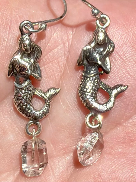 Mermaid Herkimer Diamond Earrings