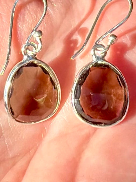 Faceted Smoky Quartz Earrings