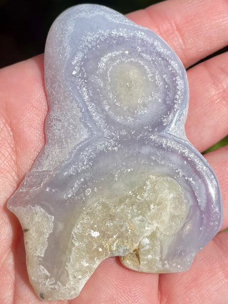 Blue Lace Agate Palm Stone from Africa - Morganna’s Treasures