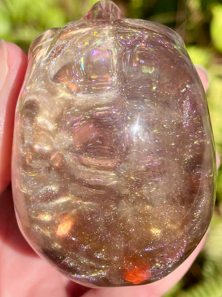 “Visionary” Large Garnet, Rose Quartz, Red Jasper, Clear Quartz & Copper Orgonite Skull