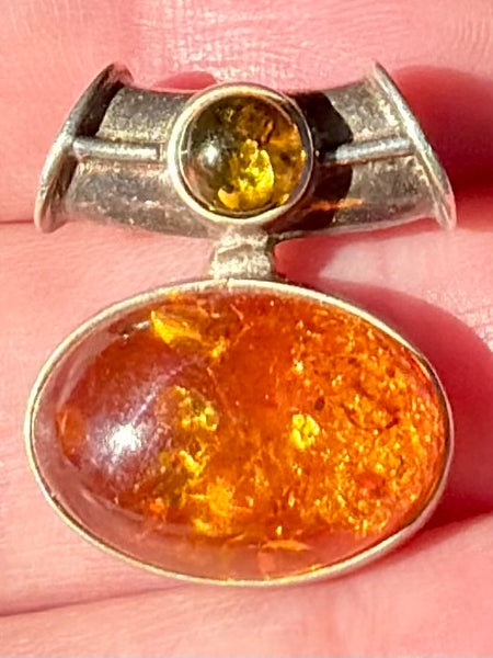 Baltic and Green Amber Pendant - Morganna’s Treasures