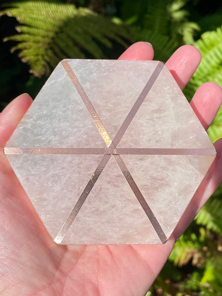 Copper and Selenite Hexagon Charging Plate