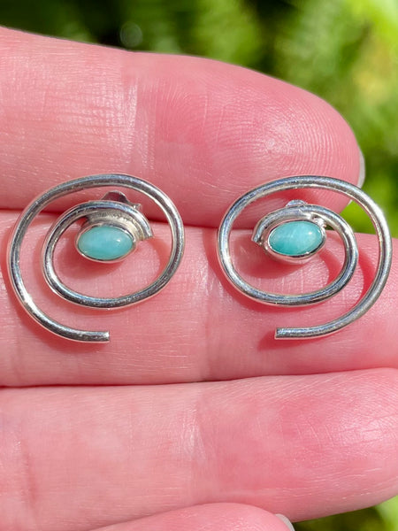 Blue Mohave Turquoise Studded Earrings - Morganna’s Treasures 