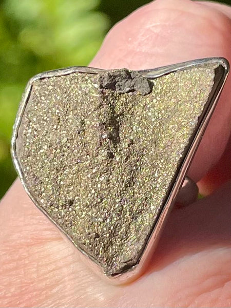 Rainbow Pyrite Druzy Ring Size 6 - Morganna’s Treasures