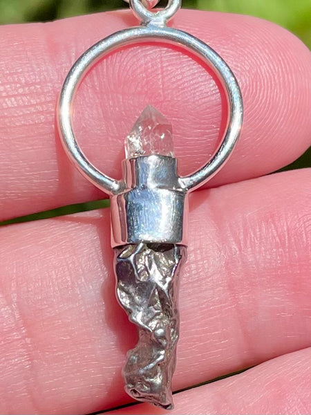 Herkimer Diamond and Meteorite Campo del Cielo Pendant - Morganna’s Treasures 