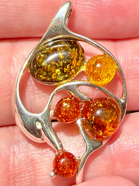 Gorgeous Baltic Amber Dolphin Pendant