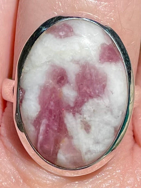 Pink Tourmaline in Quartz Ring Size 9.5 - Morganna’s Treasures 