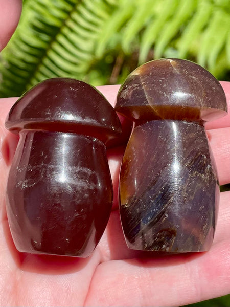 Fluorescent Blue Amber Mushroom - Morganna’s Treasures