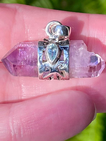 Rare Vera Cruz Amethyst and Blue Topaz Pendant