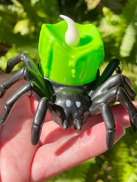 Light Up Spider Candle - Green - Morganna’s Treasures