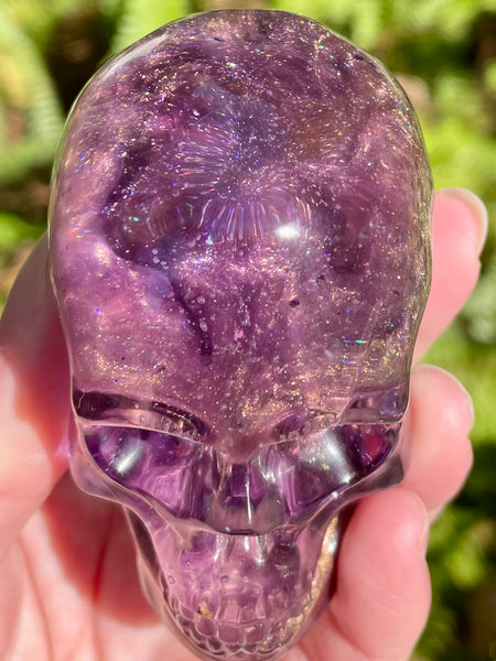 “Dream” Large Super Seven, Citrine, Amethyst, Moonstone, Sugilite, Opalite, Clear Quartz & Copper Orgonite Skull - Morganna’s Treasures