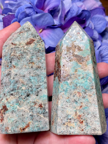 Medium Amazonite and Garnet Tower - Morganna’s Treasures 