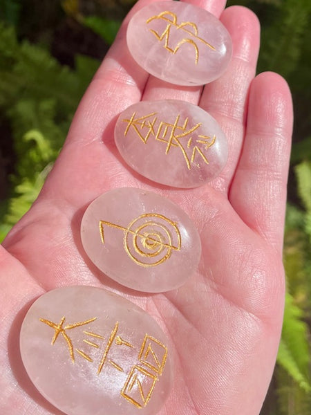 Rose Quartz Reiki Set (Set of 4) - Morganna’s Treasures
