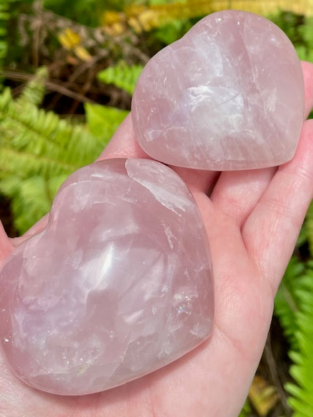 Large Rose Quartz Heart Palm Stones - Morganna’s Treasures