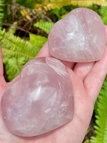 Large Rose Quartz Heart Palm Stones - Morganna’s Treasures