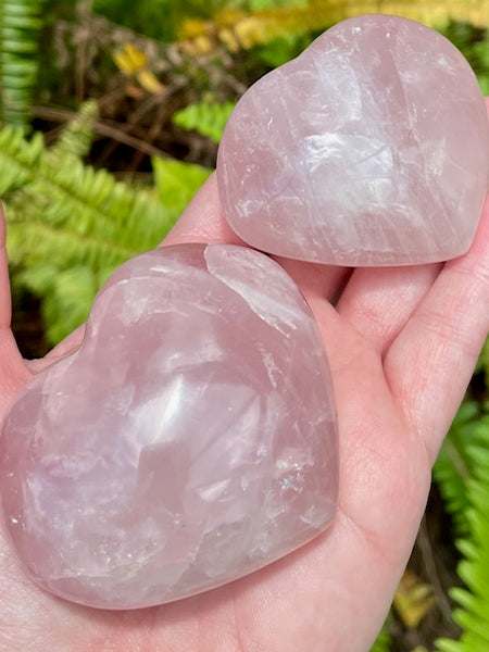 Large Rose Quartz Heart Palm Stones - Morganna’s Treasures