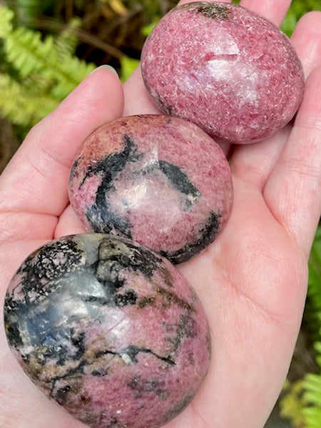 Rhodonite Palm Stones - Morganna’s Treasures