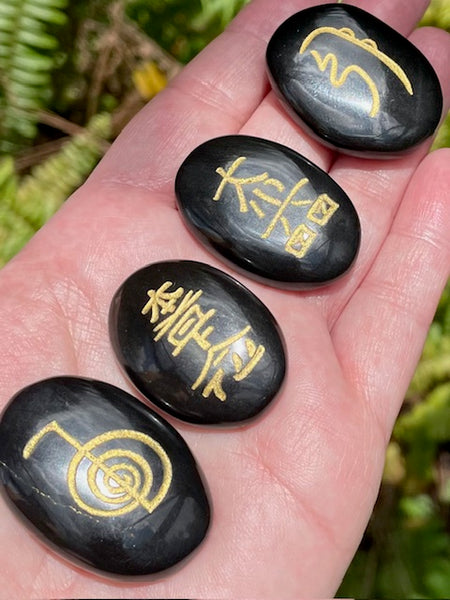 Black Obsidian Reiki Set (Set of 4) - Morganna’s Treasures