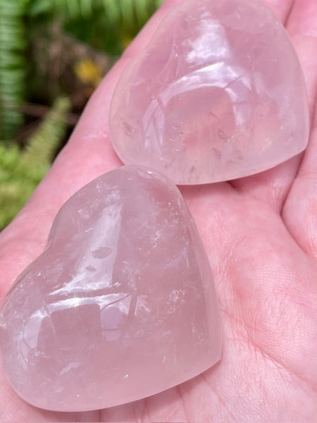Medium Rose Quartz Heart Palm Stones - Morganna’s Treasures