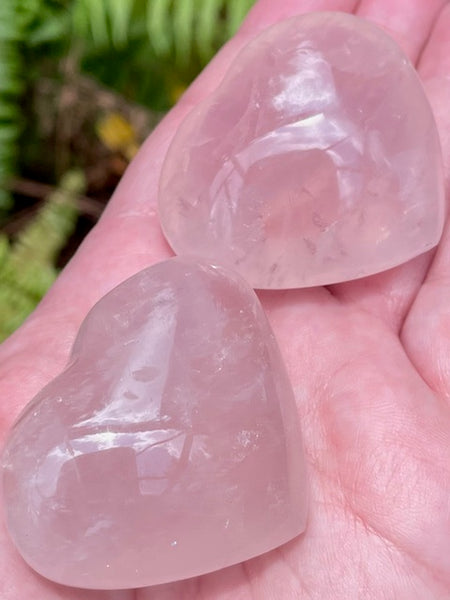 Medium Rose Quartz Heart Palm Stones - Morganna’s Treasures