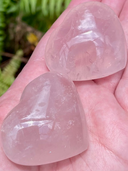 Medium Rose Quartz Heart Palm Stones - Morganna’s Treasures