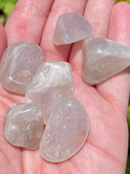 Rare Blue Rose Quartz Tumbled Stones - Morganna’s Treasures
