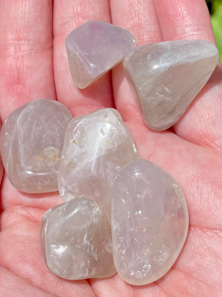 Rare Blue Rose Quartz Tumbled Stones - Morganna’s Treasures
