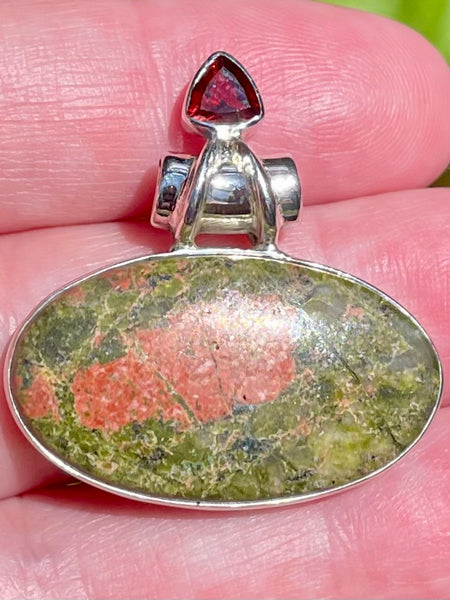 Unakite and Garnet Pendant - Morganna’s Treasures
