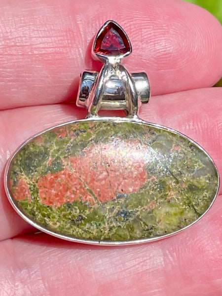 Unakite and Garnet Pendant - Morganna’s Treasures