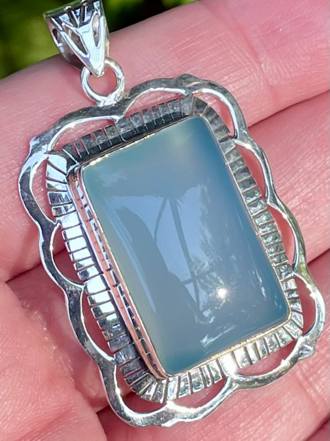 Blue Chalcedony Pendant - Morganna’s Treasures 