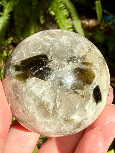 Green Tourmaline in Quartz Sphere - Morganna’s Treasures