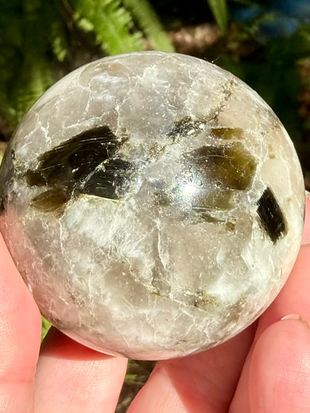 Green Tourmaline in Quartz Sphere - Morganna’s Treasures
