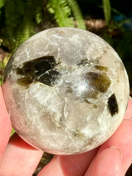 Green Tourmaline in Quartz Sphere - Morganna’s Treasures