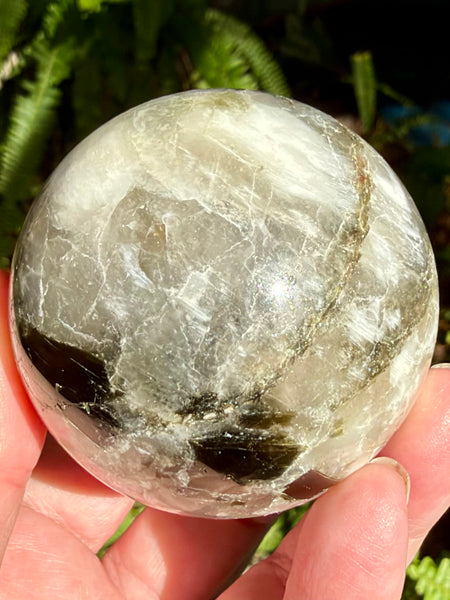 Green Tourmaline in Quartz Sphere - Morganna’s Treasures