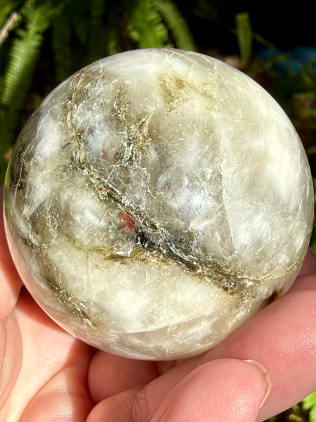 Green Tourmaline in Quartz Sphere - Morganna’s Treasures